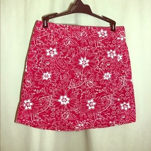 Sonoma Red & White 6P Culottes Skort Golf Skirt